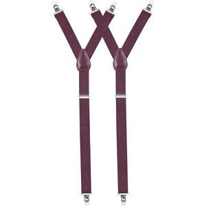 HOLD'EM Improved Shirt Stays Men Adjustable Elastic Y-style 1” Wide - Burgundy